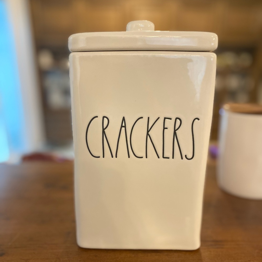 Rae Dunn Crackers Square Canister